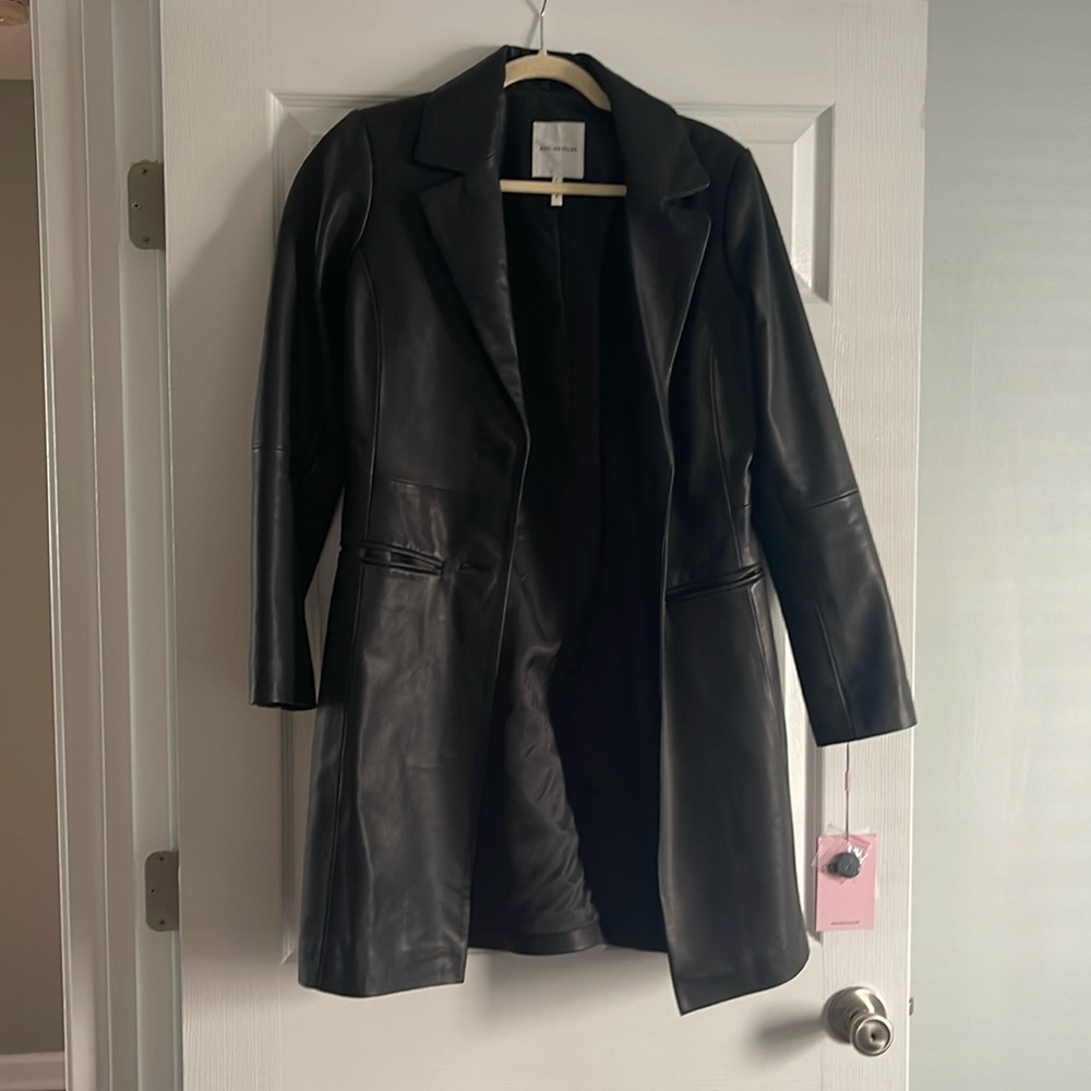 Brand New Avec Les Filles faux leather trench jacket